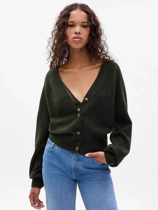 CashSoft Puff Sleeve Cardigan