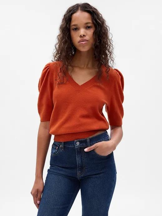 CashSoft Puff Sleeve Sweater