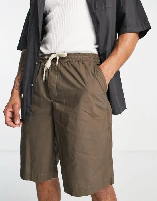 casper wide shorts in brown