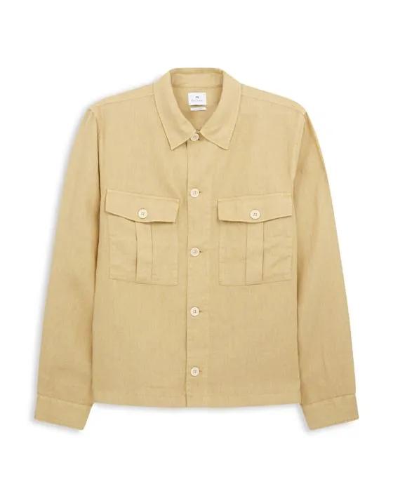 Casual Fit Linen Shirt Jacket 