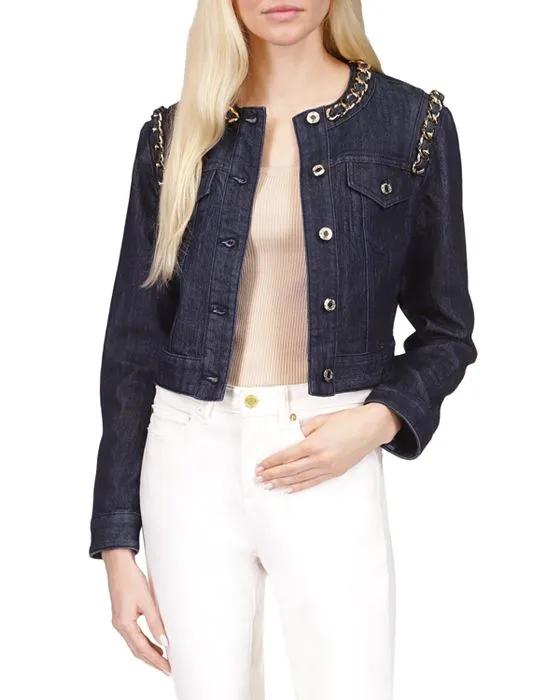 Chain Trim Denim Jacket