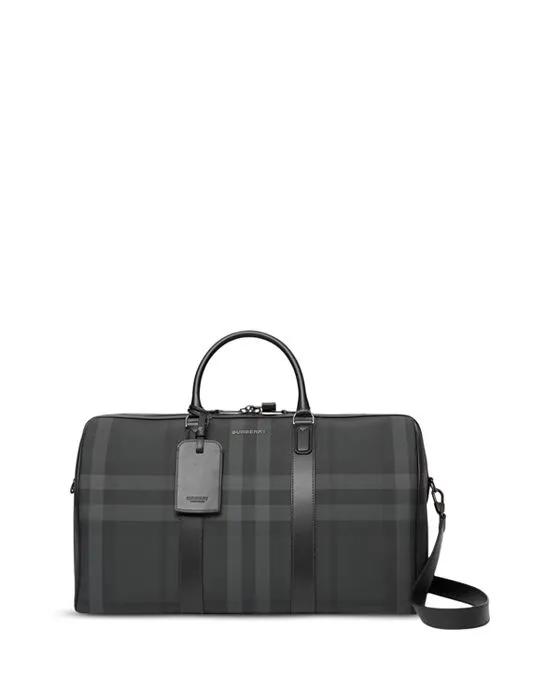 Charcoal Check Holdall Bag