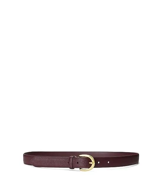 Charm Crosshatch Leather Belt