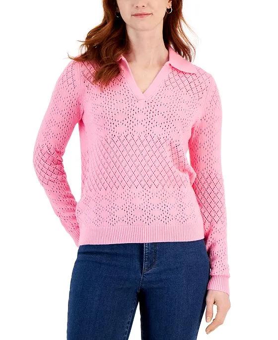 Charter Club Women's Collared Pullover Sweater, Created for Macy's 
