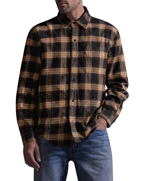 Check Paint Splatter Shirt