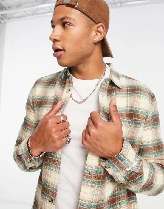 check shirt in brown