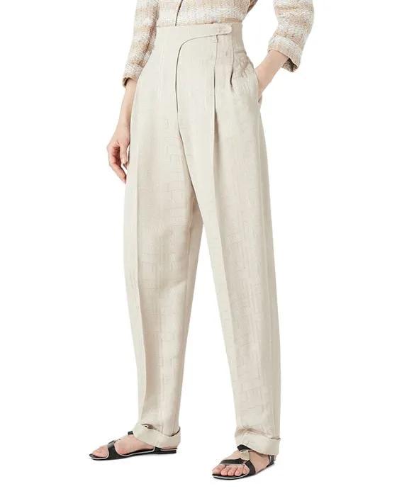 Check Straight Leg Pants