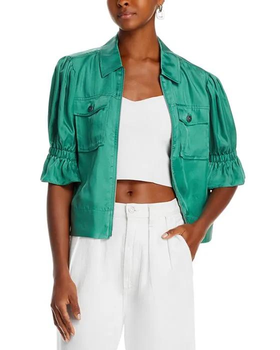 Cinq a Sept Holly Cropped Twill Jacket