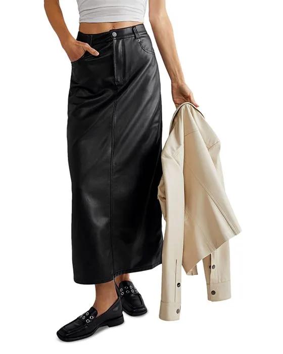 City Slicker Faux Leather Maxi Skirt