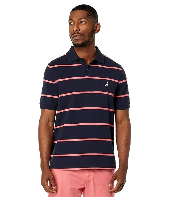 Classic Fit Striped Performance Deck Polo