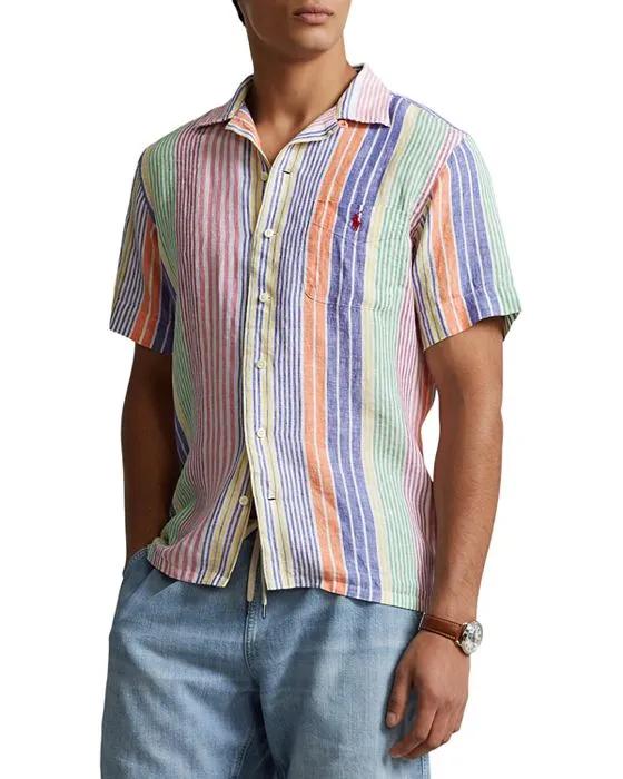 Classic Fit Striped Short Sleeve Camp Shirt