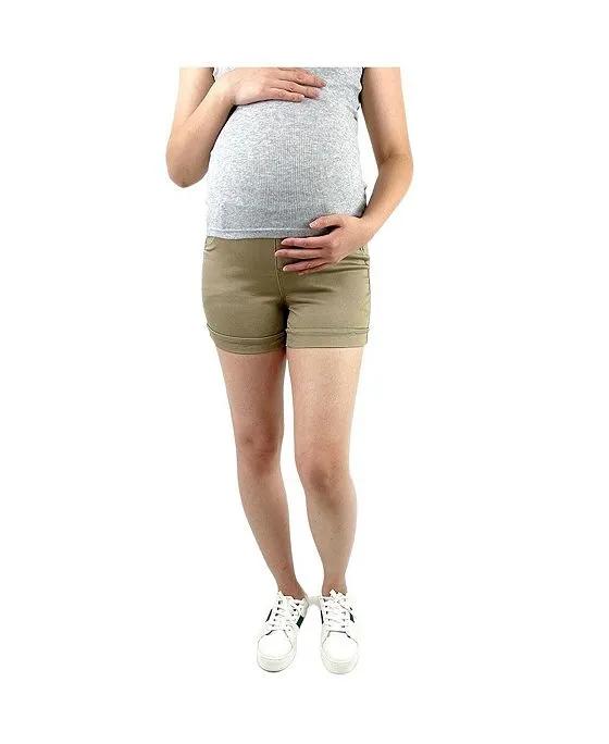 Classic Khaki Butt Lifter Maternity Shorts