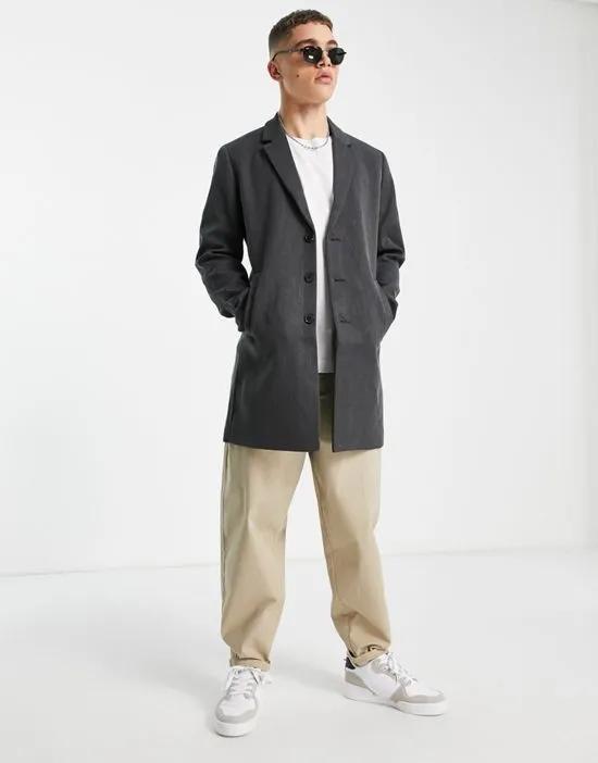 classic smart coat in dark gray