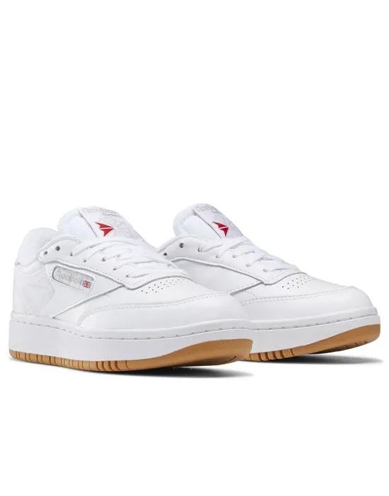 Club C Double sneakers in white and gum sole