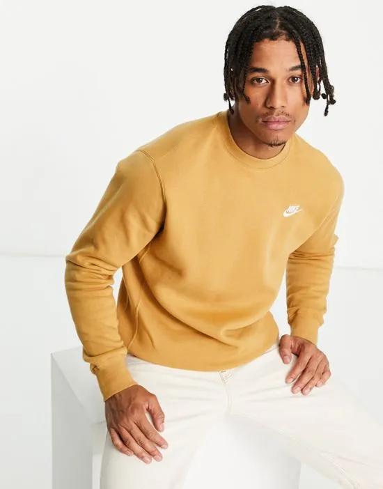 Club crew neck sweatshirt in elemental gold