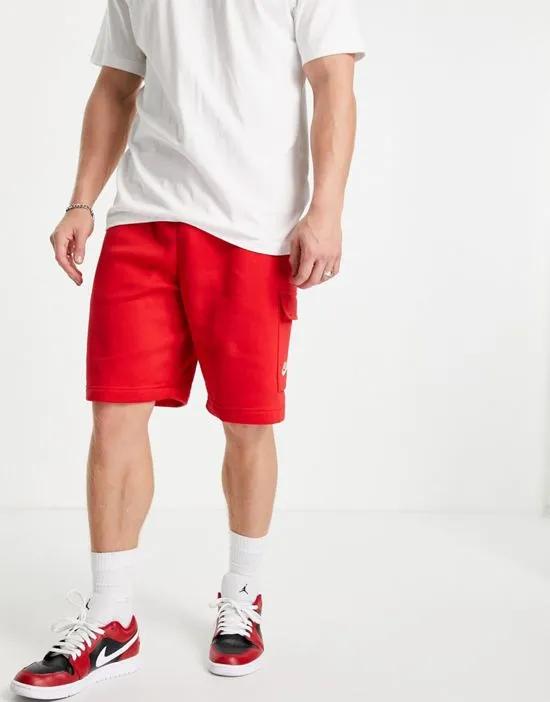 Club Fleece cargo shorts in red