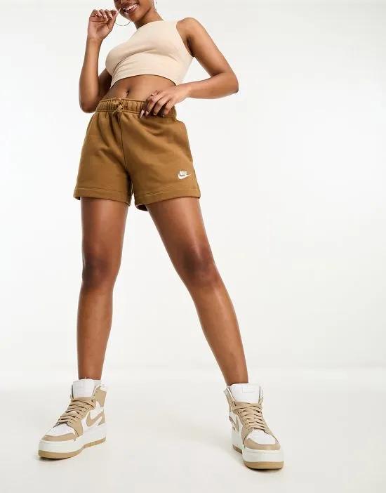 Club fleece shorts in brown