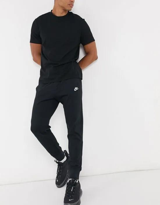 Club jersey cuffed sweatpants in black - BLACK