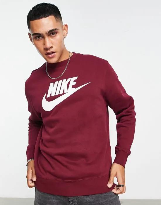 Club logo printed sweatshirt in dark red