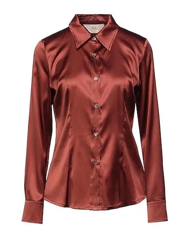 Cocoa Satin Solid color shirts & blouses