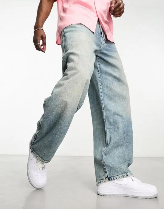 COLLUSION baggy wide leg jean in light blue wash