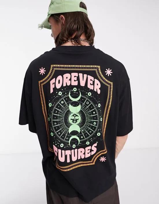 COLLUSION short sleeve t-shirt with forever futures graphic in black