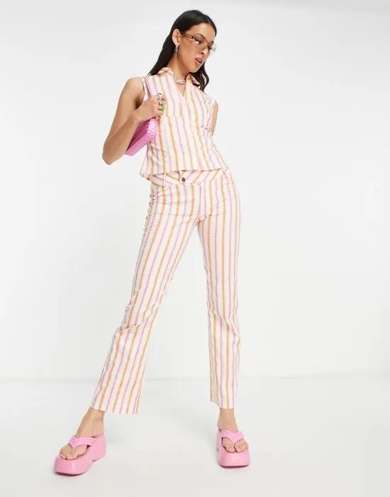 COLLUSION Y2K flare stripe pants in multi - part of a set