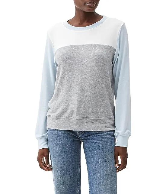 Color-Block Madison Brushed Jersey Tibby Crew Neck Pullover