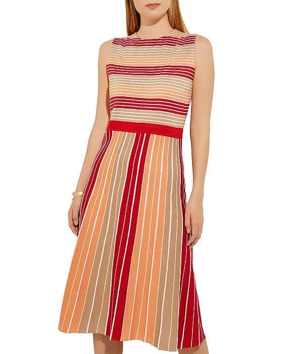 Color Block Stripe Knit Dress