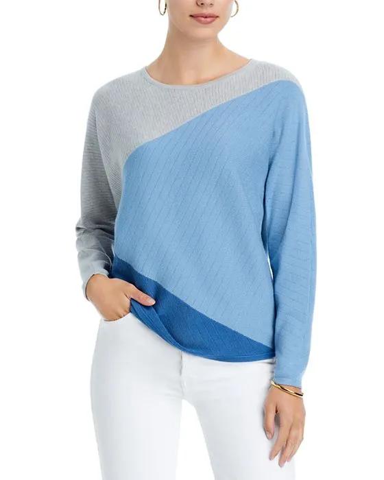 Color Blocked Dolman Sleeve Sweater