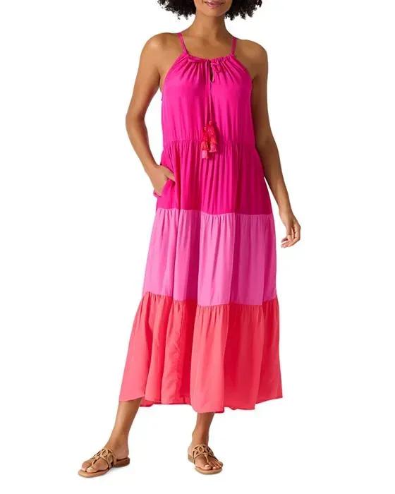 Colorblock Tier Midi Dress