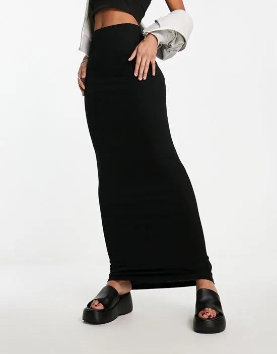 column maxi skirt in black