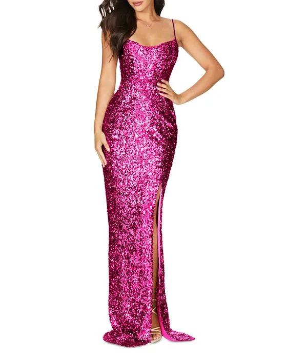 Confetti Sequined Gown