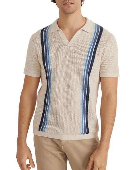 Conrad Cotton Sweater Knit Stripe Standard Fit Polo Shirt