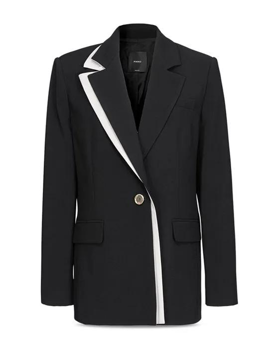 Contrast Trim Blazer