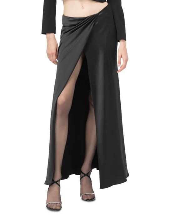 Conversione Gonna Hammered Satin Skirt  