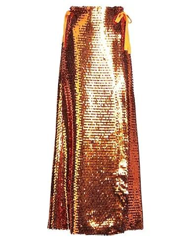 Copper Crêpe Maxi Skirts