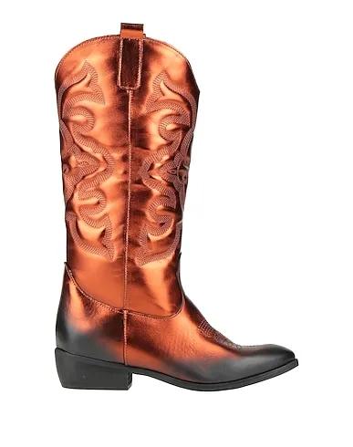 Copper Leather Boots