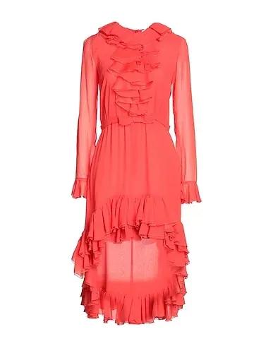 Coral Chiffon Midi dress