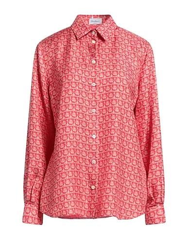 Coral Cotton twill Patterned shirts & blouses