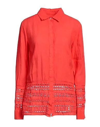 Coral Plain weave Linen shirt