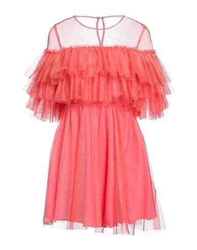 Coral Satin Short dress