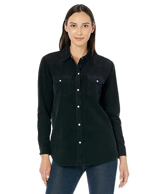 Corduroy Snap Front Shirt with Western Details