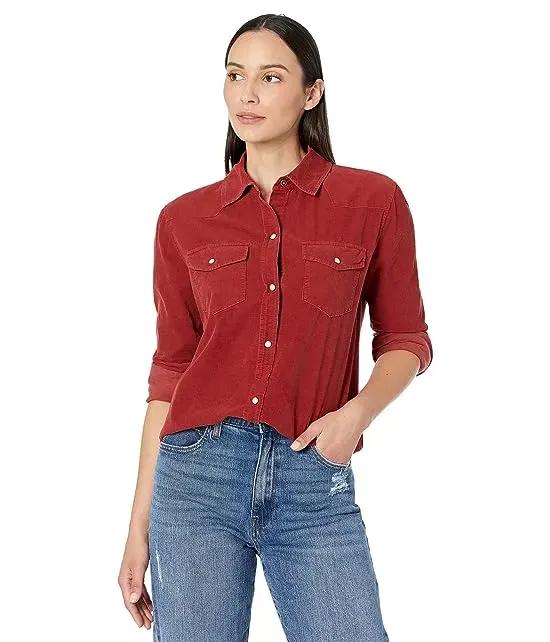 Corduroy Snap Front Shirt with Western Details
