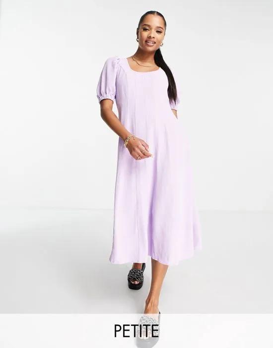 corset seam detail midi dress with scoop next in lilac