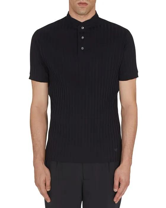 Cotton Banded Collar Polo Shirt