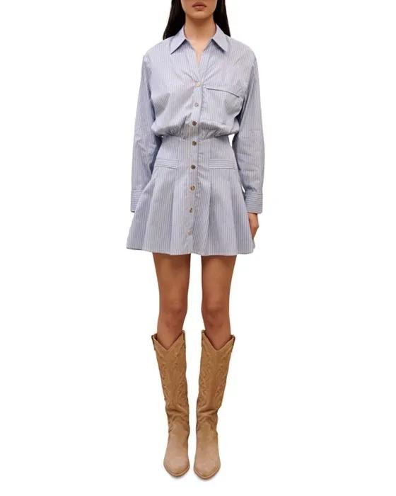 Cotton Blend Raudrey Striped Mini Dress