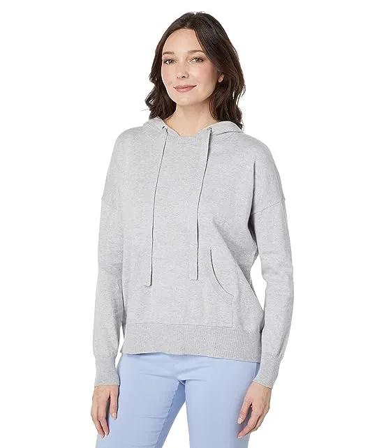 Cotton Cashmere Drawstring Hoodie with Front Pocket