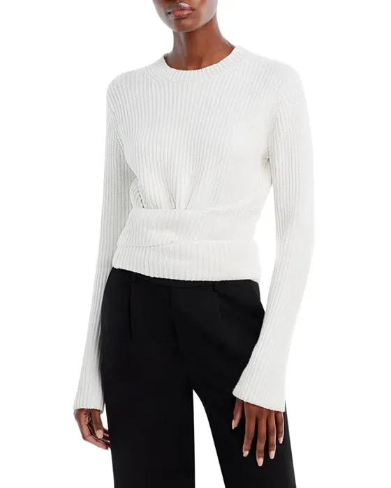 Cotton & Cashmere Wrap Sweater
