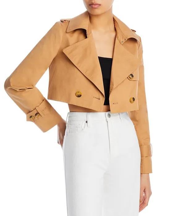 Cotton Cropped Trench Jacket